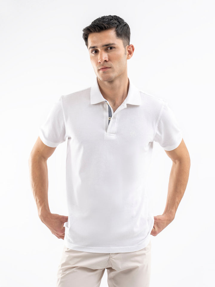 White 100% Cotton Pique Polo