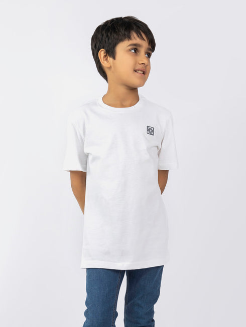 White Basic Crew Neck Casual T-Shirt Brumano Pakistan