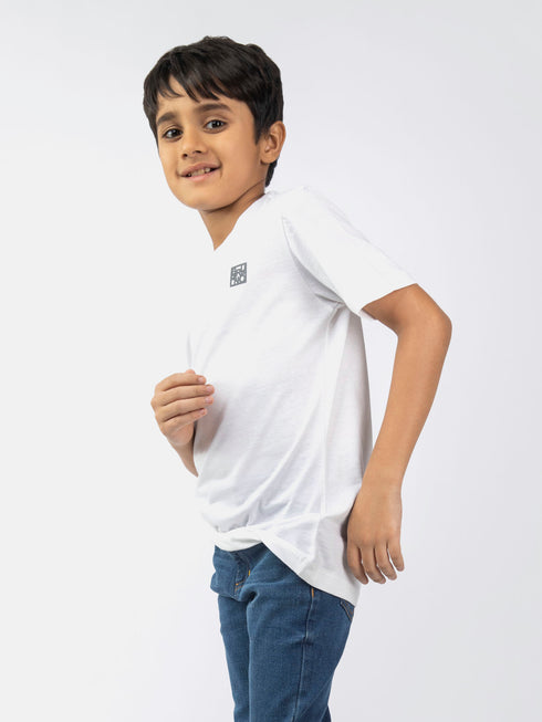 White Basic Crew Neck Casual T-Shirt Brumano Pakistan