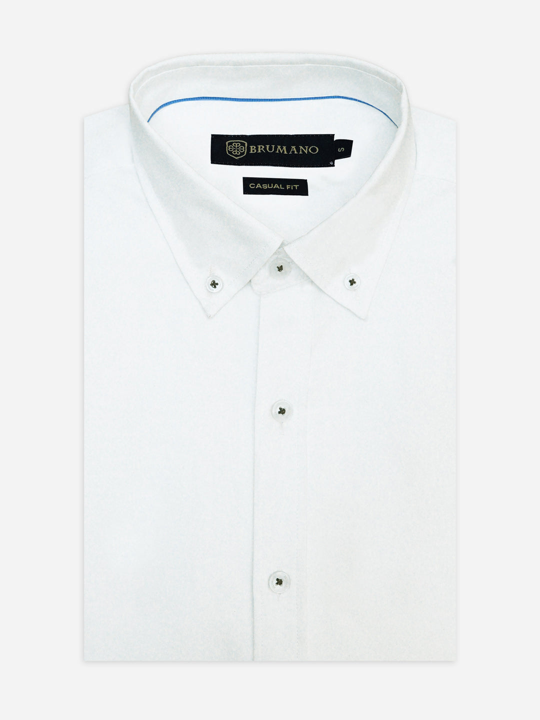 Whitebuttondownpoplinshirtwithinnercollardetailingbrumanopakistan