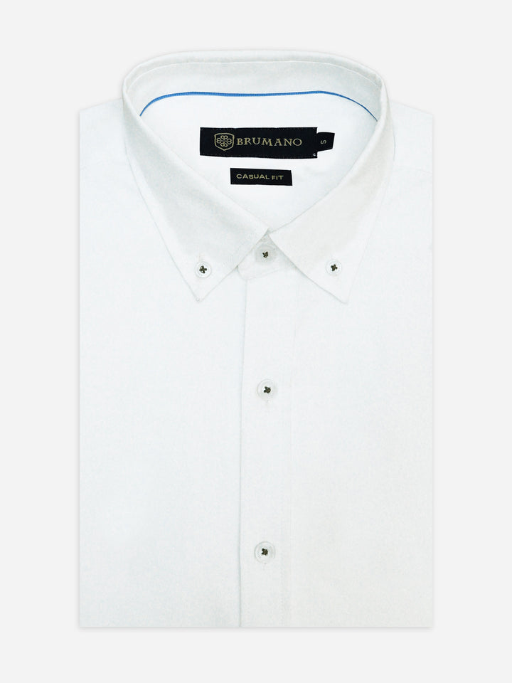 White Button Down Poplin Shirt With Inner Collar Detailing