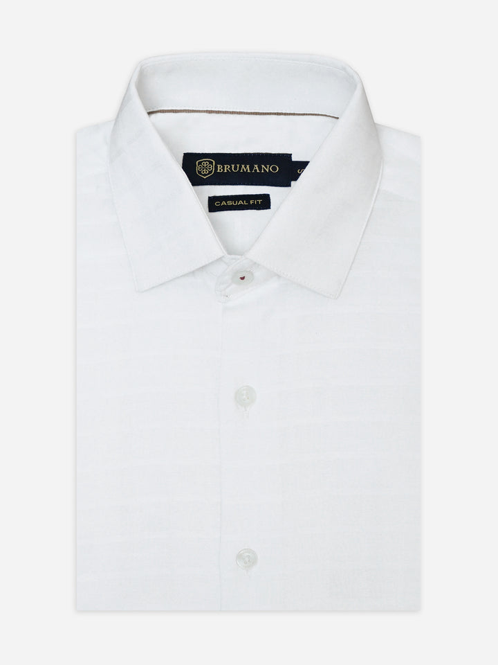 White Checkered Formal Shirt