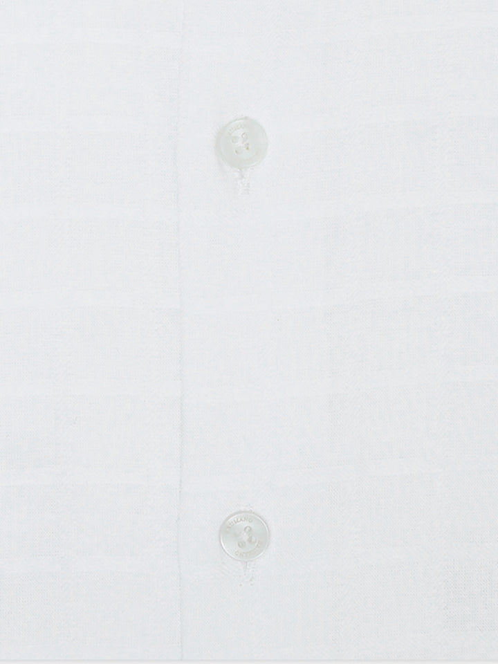 White Checkered Formal Shirt