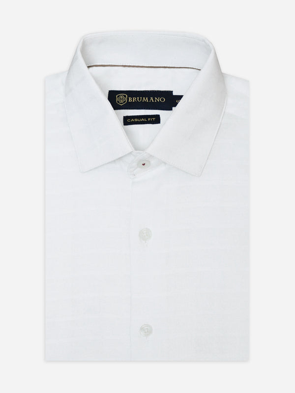 White Checkered Formal Shirt