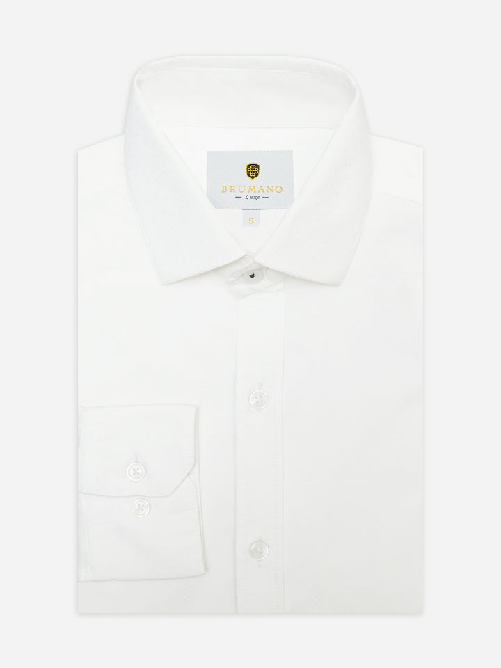 White Dobby Structured Formal Shirt - Luxe