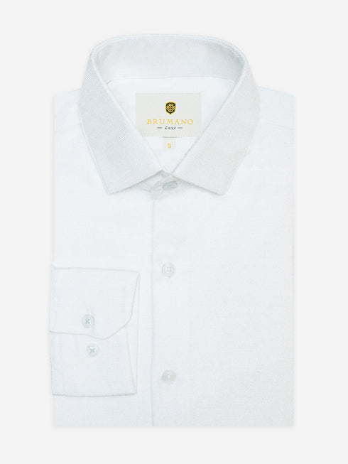 White Dobby Structured Formal Shirt - Luxe