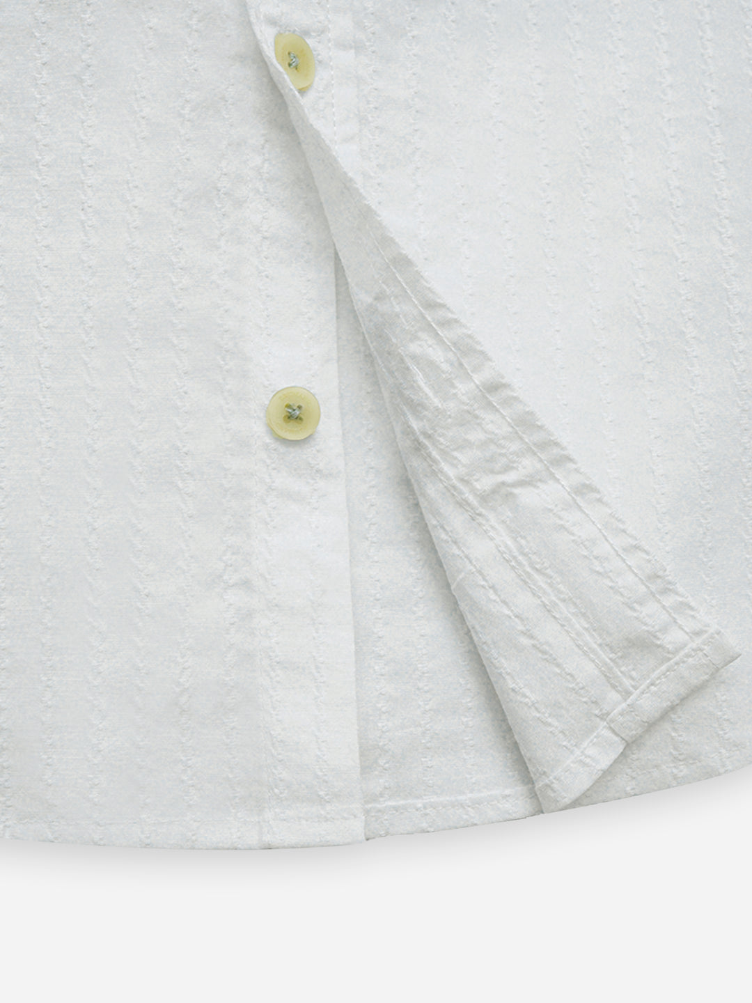 White Dobby Structured Half Sleeve Casual Shirt