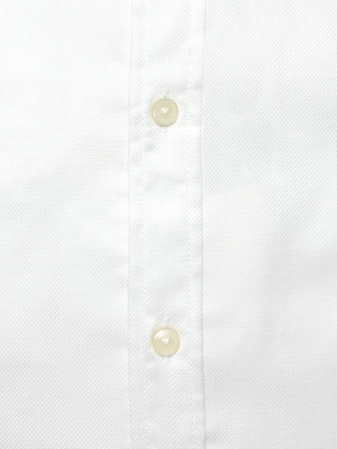 White Dobby Structured Shirt With Printed Collar