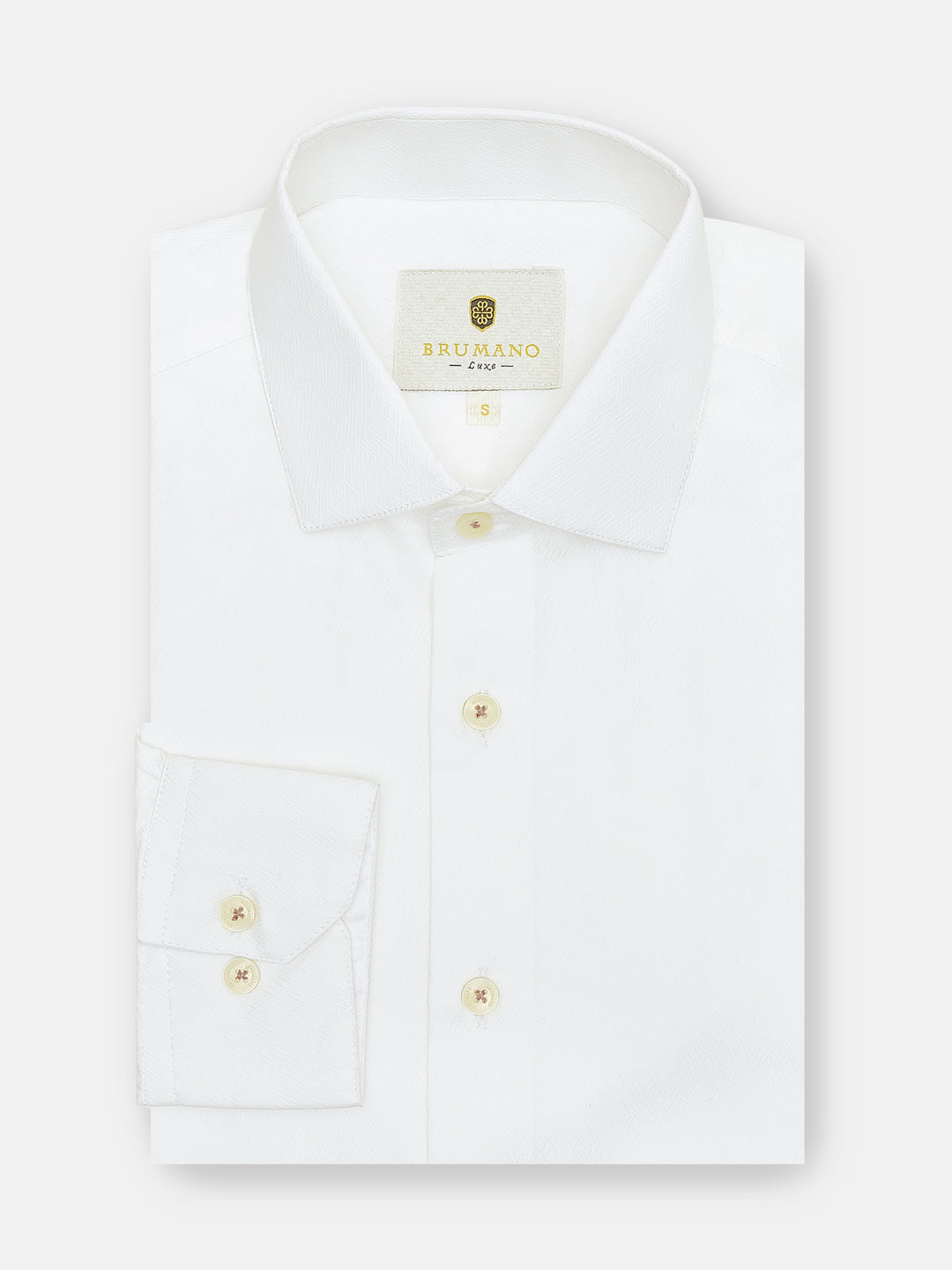 White Jacquard Patterned Formal Shirt - Luxe