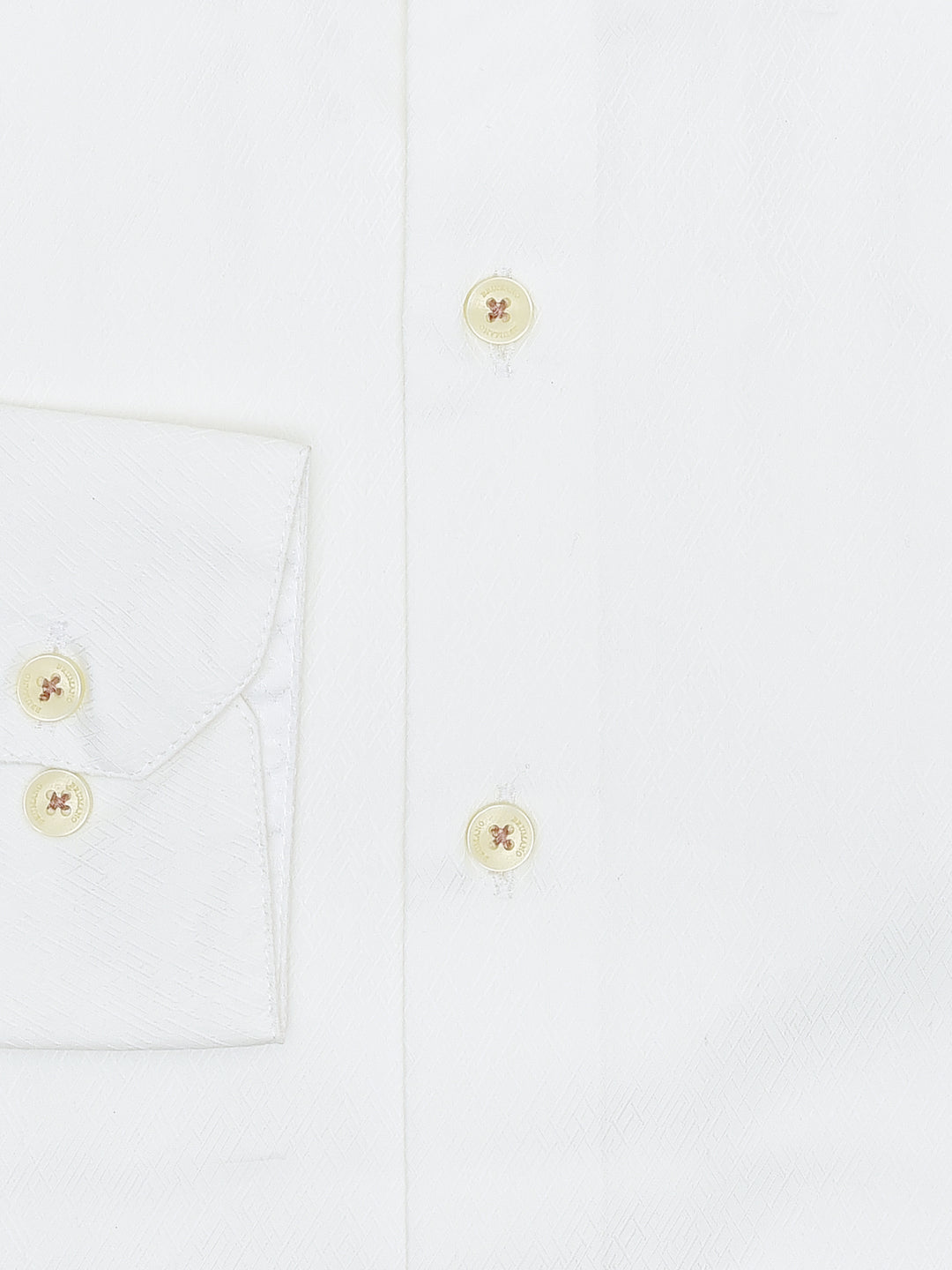 White Jacquard Patterned Formal Shirt - Luxe