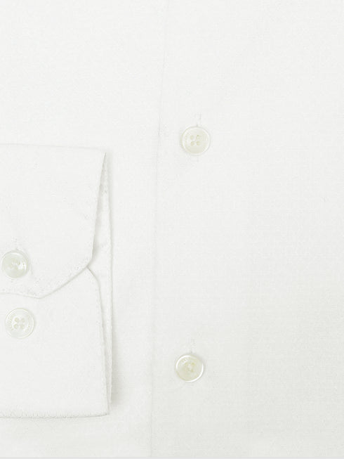 White Jacquard Structured Formal Shirt - Luxe