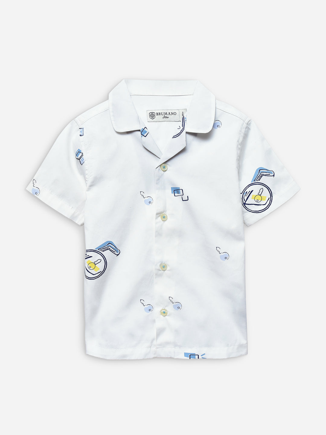 Whitekeyprintedcubancollarhalfsleeveshirtbrumanopakistan