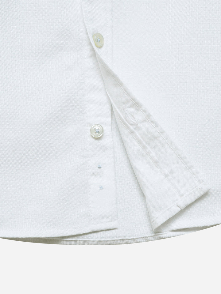 White Oxford Button Down Casual Shirt - Junior