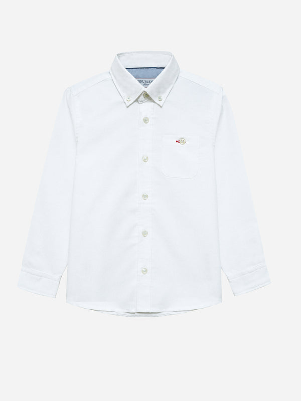 White Oxford Button Down Casual Shirt - Junior