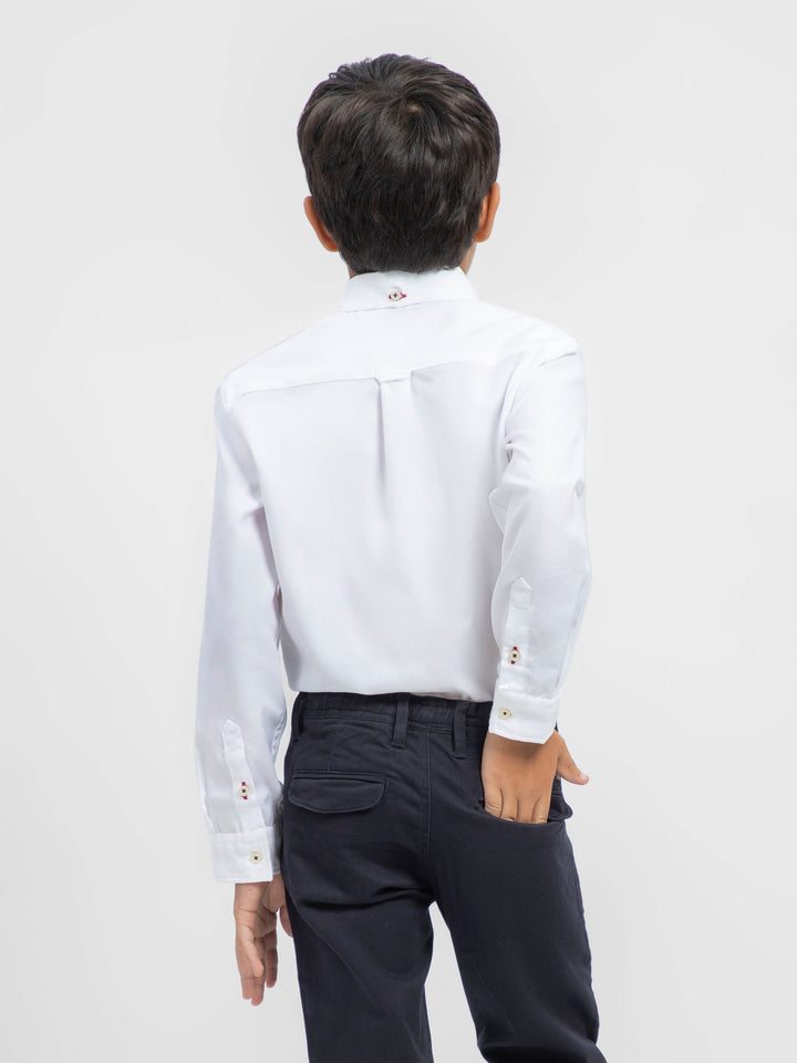 White Oxford Long Sleeve Casual Shirt