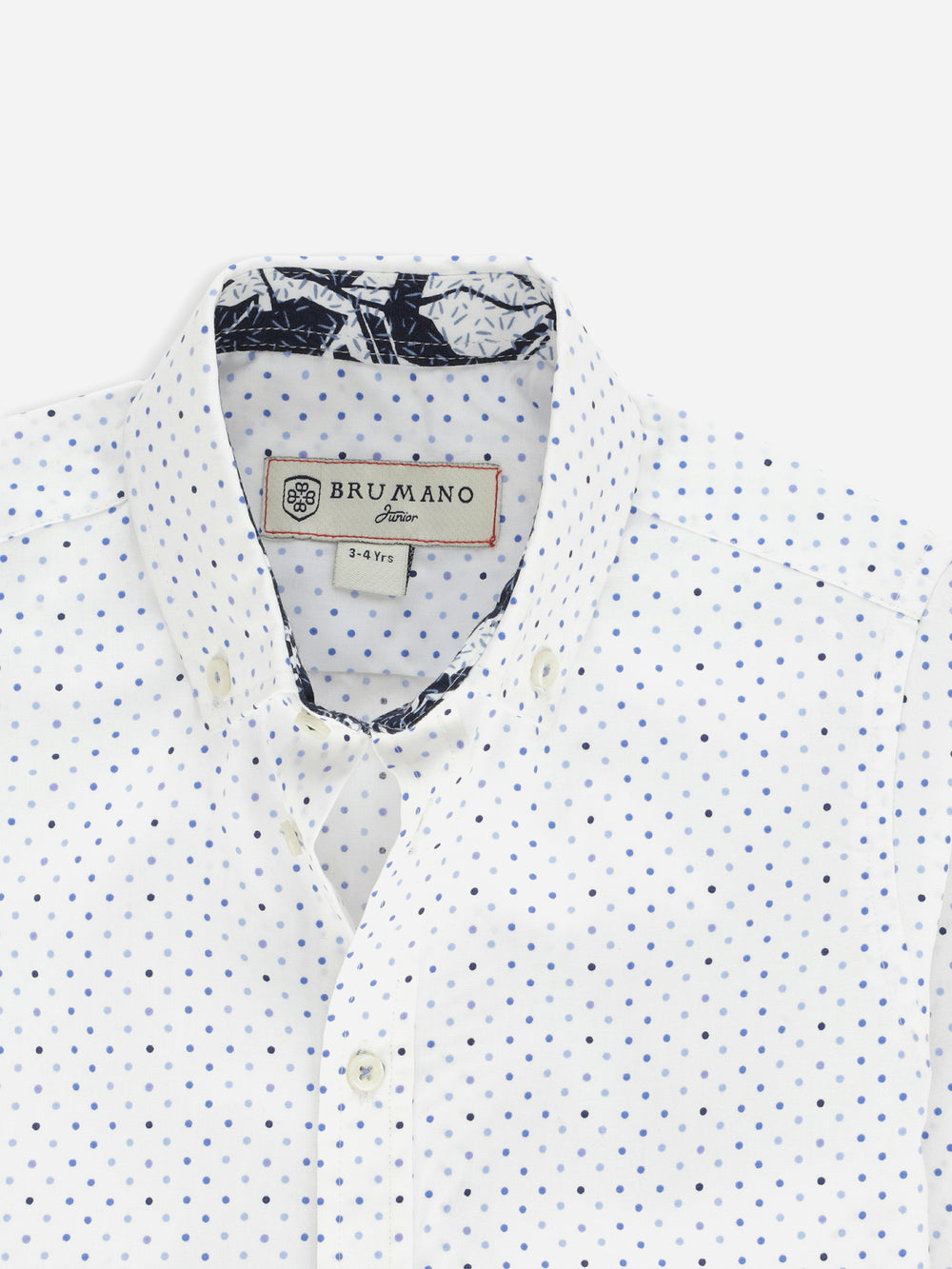 White Polka Dot Printed Casual Shirt