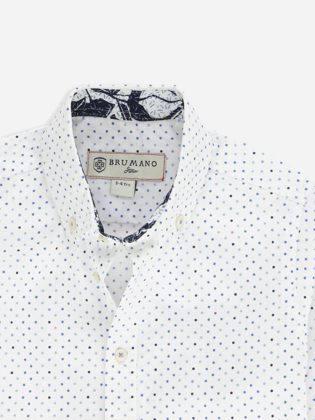 White Polka Dot Printed Casual Shirt Brumano Pakistan