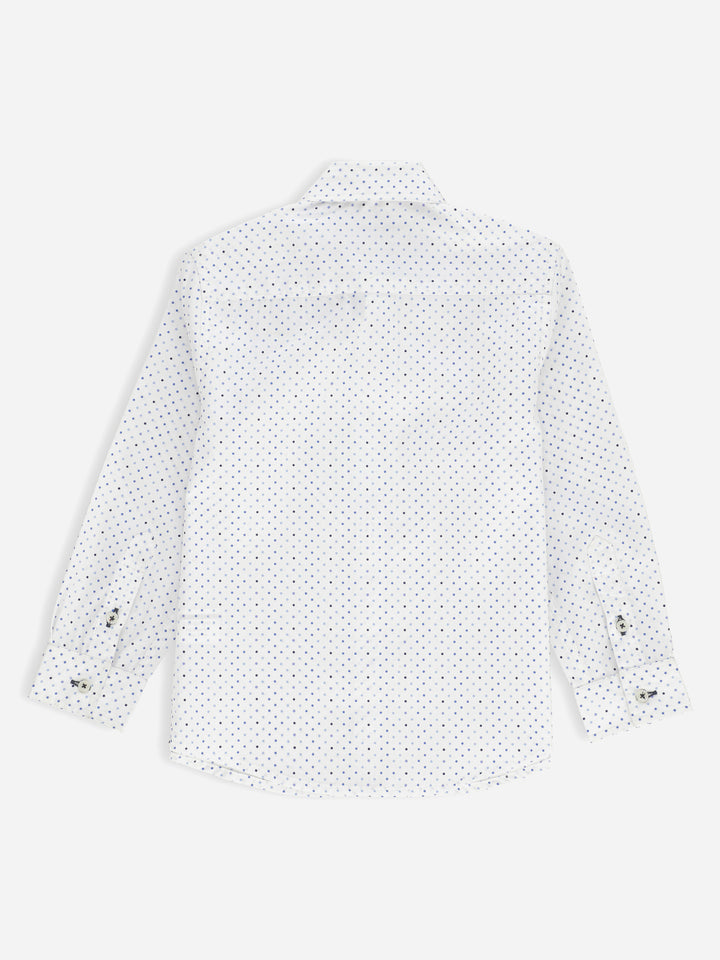 White Polka Dot Printed Casual Shirt Brumano Pakistan