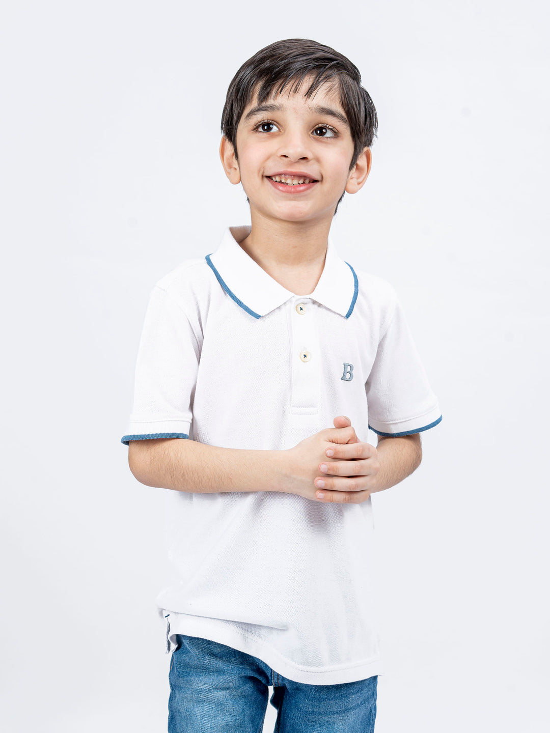 Whitepolowithtippingcollarbrumanopakistan