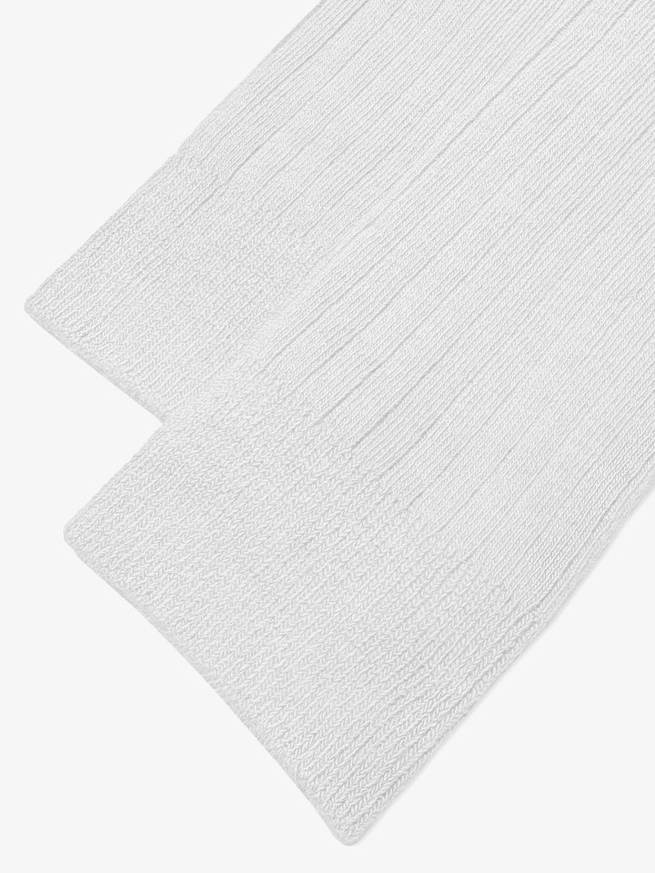 White Ribbed Cotton Socks
