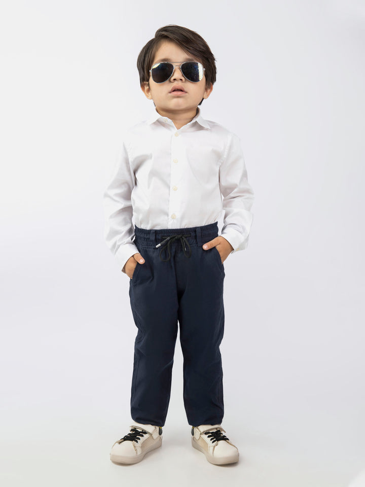 White Satin Formal Kids Shirt Brumano Pakistan