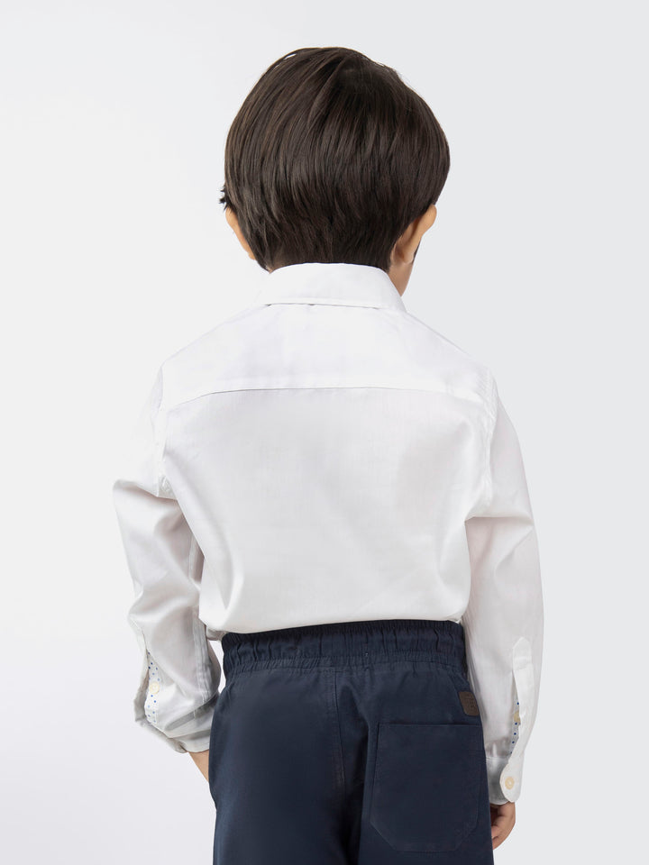 White Satin Formal Kids Shirt Brumano Pakistan