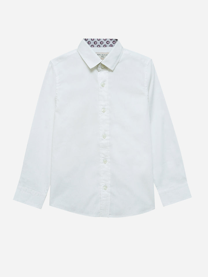 White Satin Formal Shirt - Junior