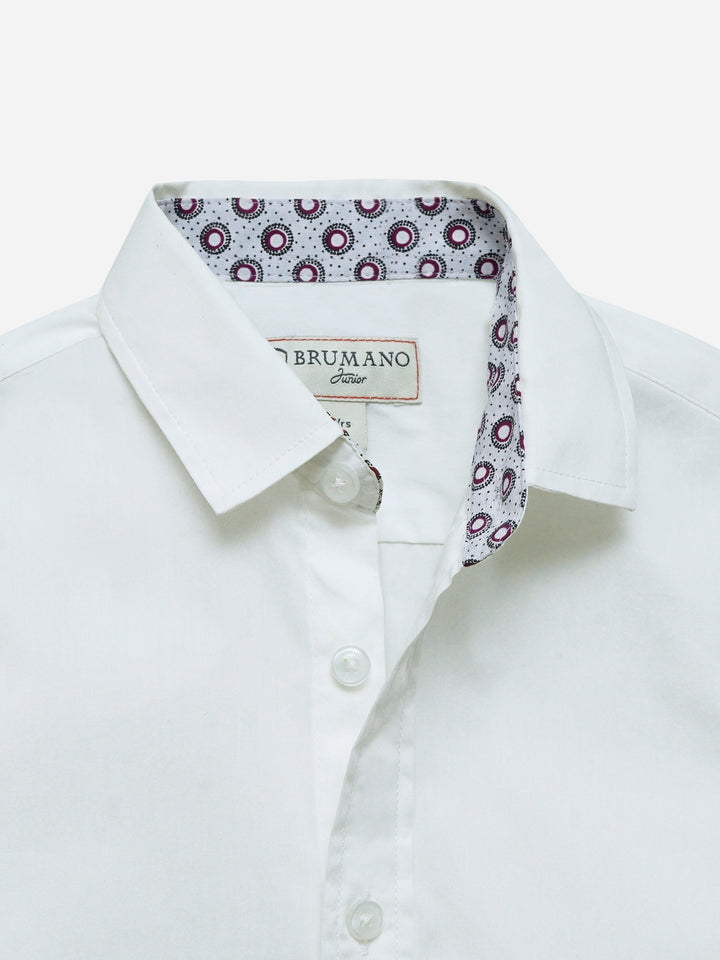 White Satin Formal Shirt - Junior