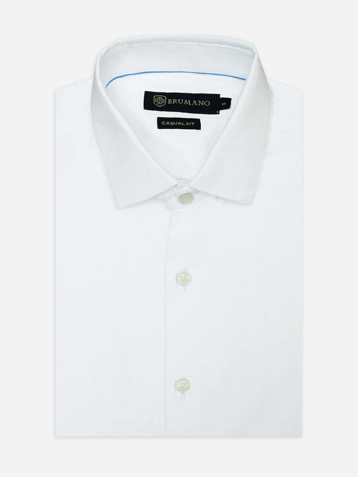White Satin Shirt With High Collar