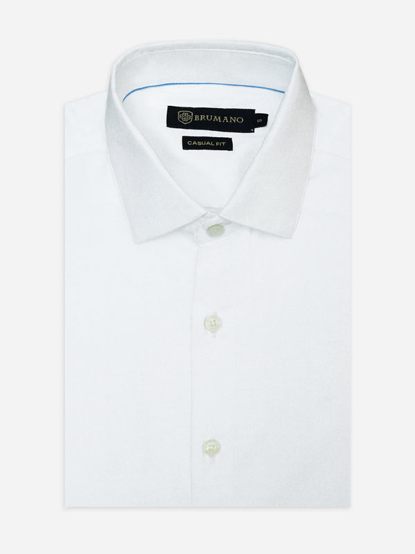 White Satin Shirt With High Collar