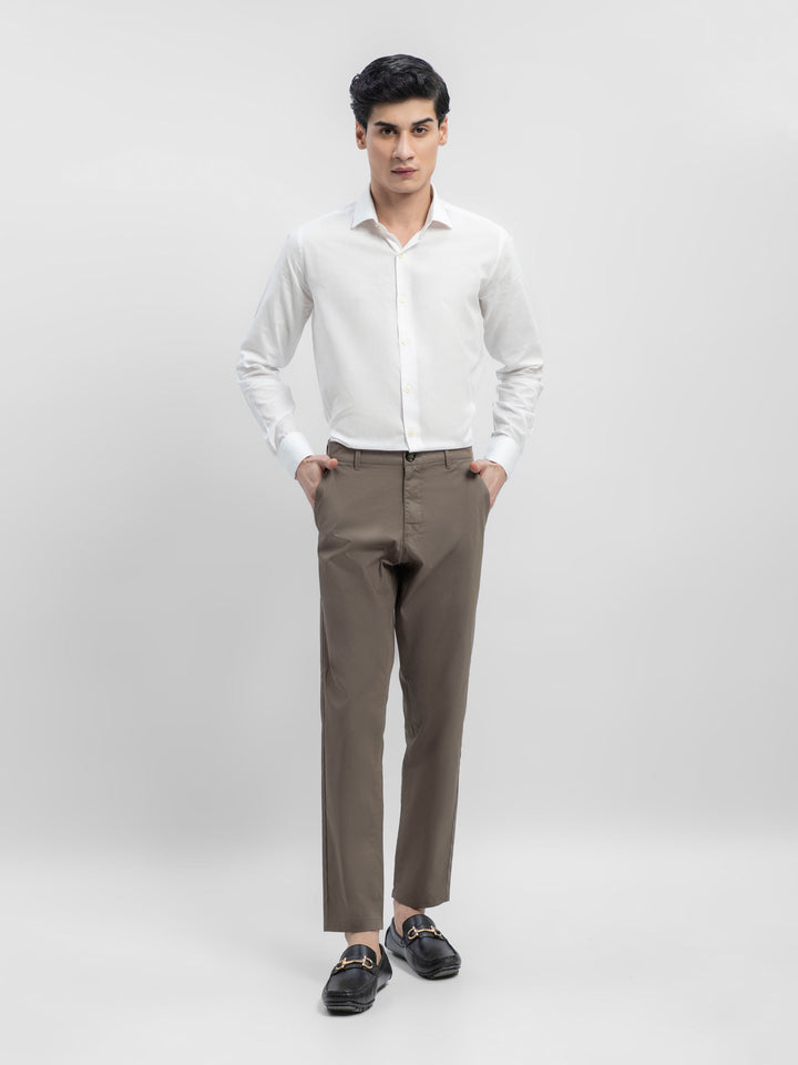 White Self Checkered Formal Shirt Brumano Pakistan