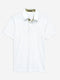 White Self Collar Polo With Contrasting Detailing