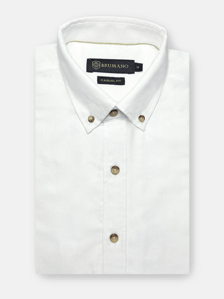 White Structured Button Down Shirt