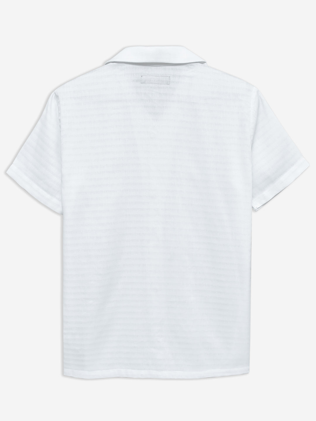 White Structured Cuban Collar Shirt Brumano Pakistan