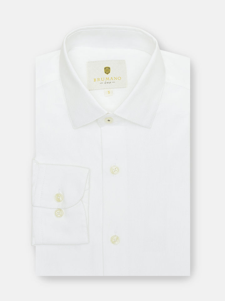 White Structured Formal Shirt - Luxe