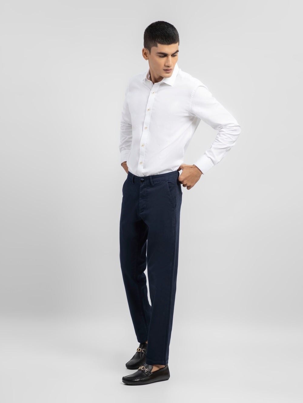 White Structured Formal Shirt