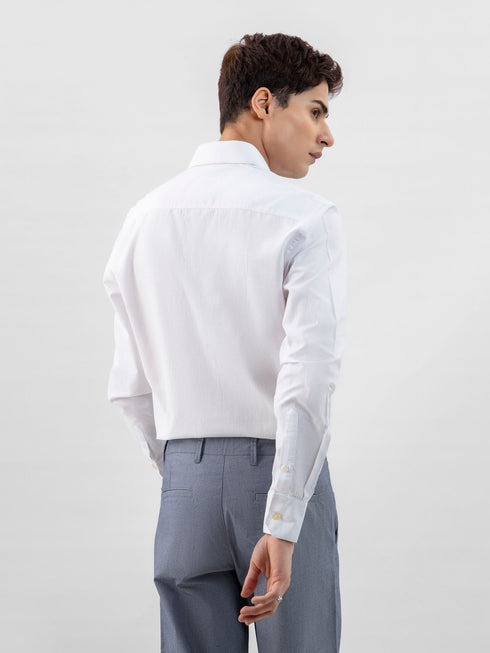 White Structured Formal Shirt