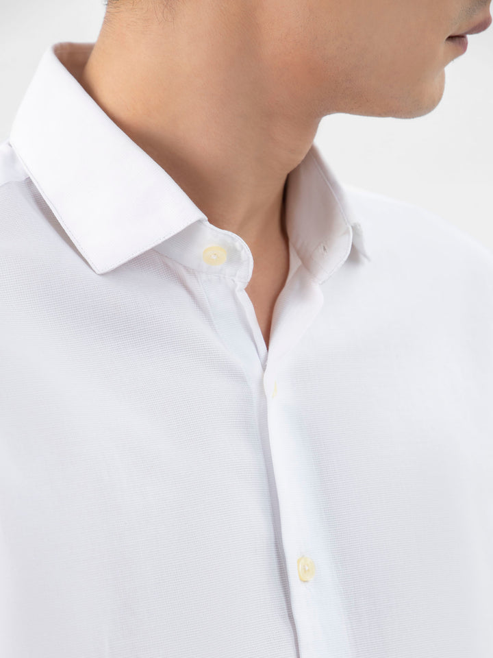 White Structured Formal Shirt