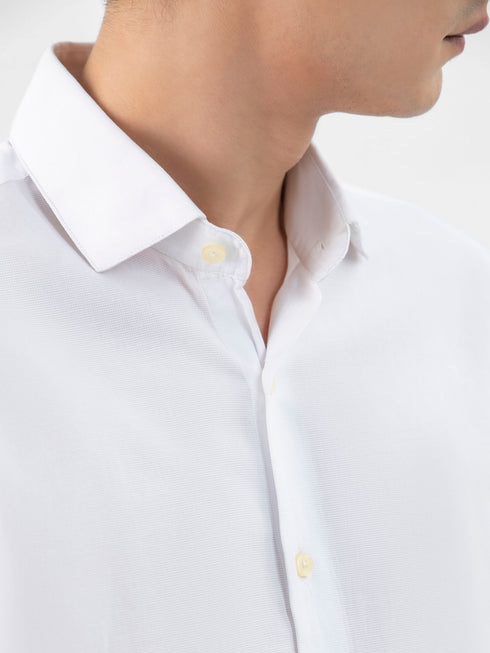 White Structured Formal Shirt