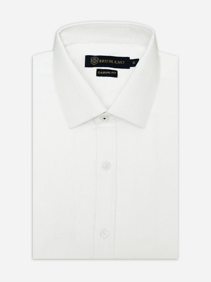 White Structured Formal Shirt
