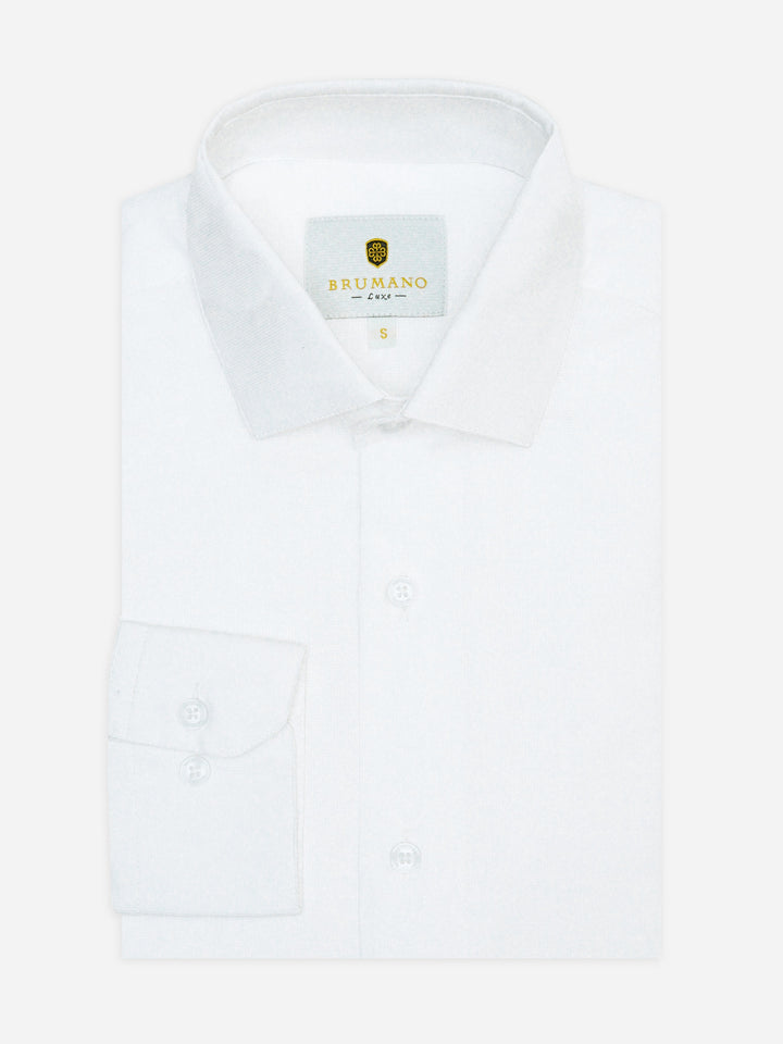 White Structured Shirt With High Collar - Luxe