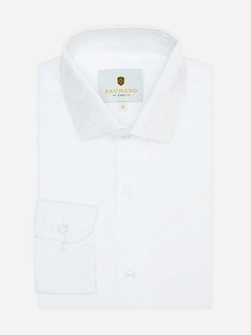 White Structured Shirt With High Collar - Luxe