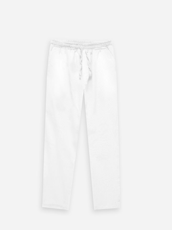 White Wrinkled Light Weight Cotton Pajama — Brumano Pakistan