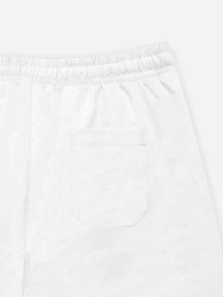White Wrinkled Light Weight Cotton Pajama flat lay — Brumano Pakistan