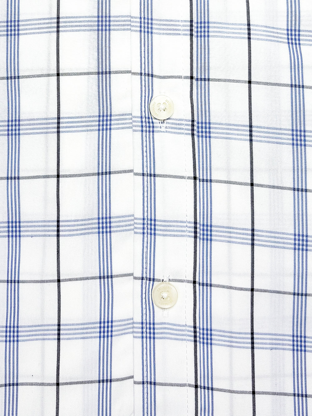 White & Blue Windowpane Formal Checkered Shirt