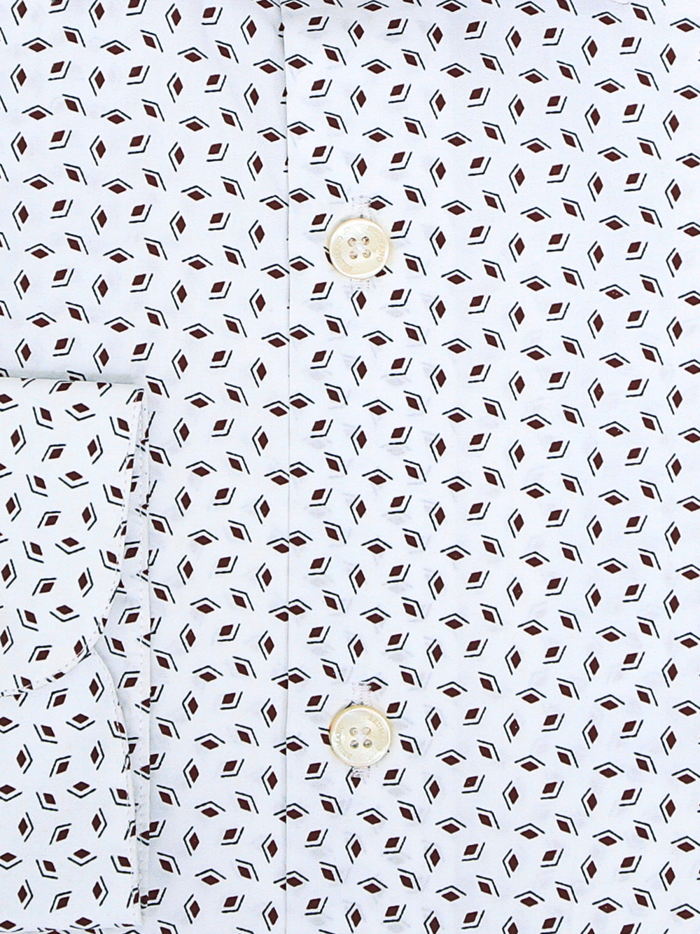 White & Brown Geo Printed Shirt