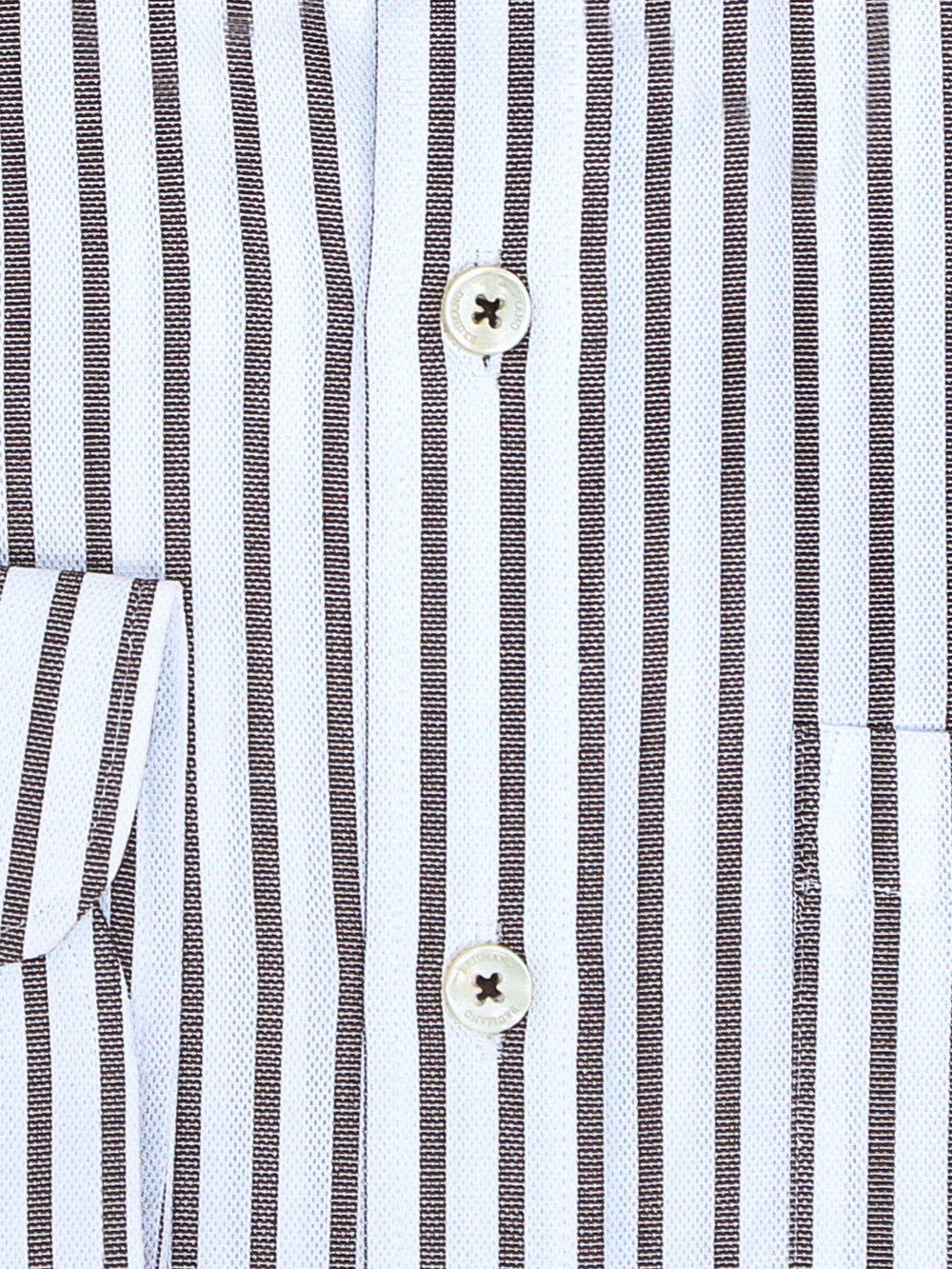 White & Brown Structured Striped Formal Shirt