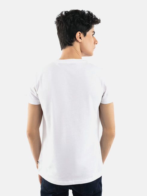 White 'City Rhythm' Graphic Printed T-Shirt Brumano Pakistan