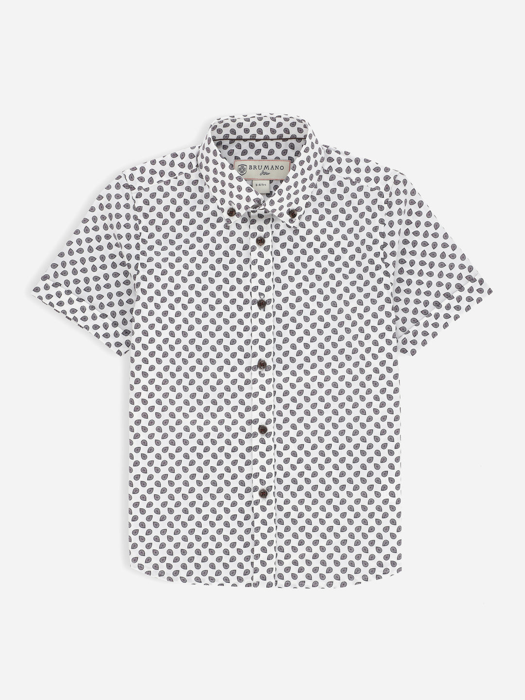 White & Maroon Paisley Printed Half Sleeve Casual Shirt Brumano Pakistan