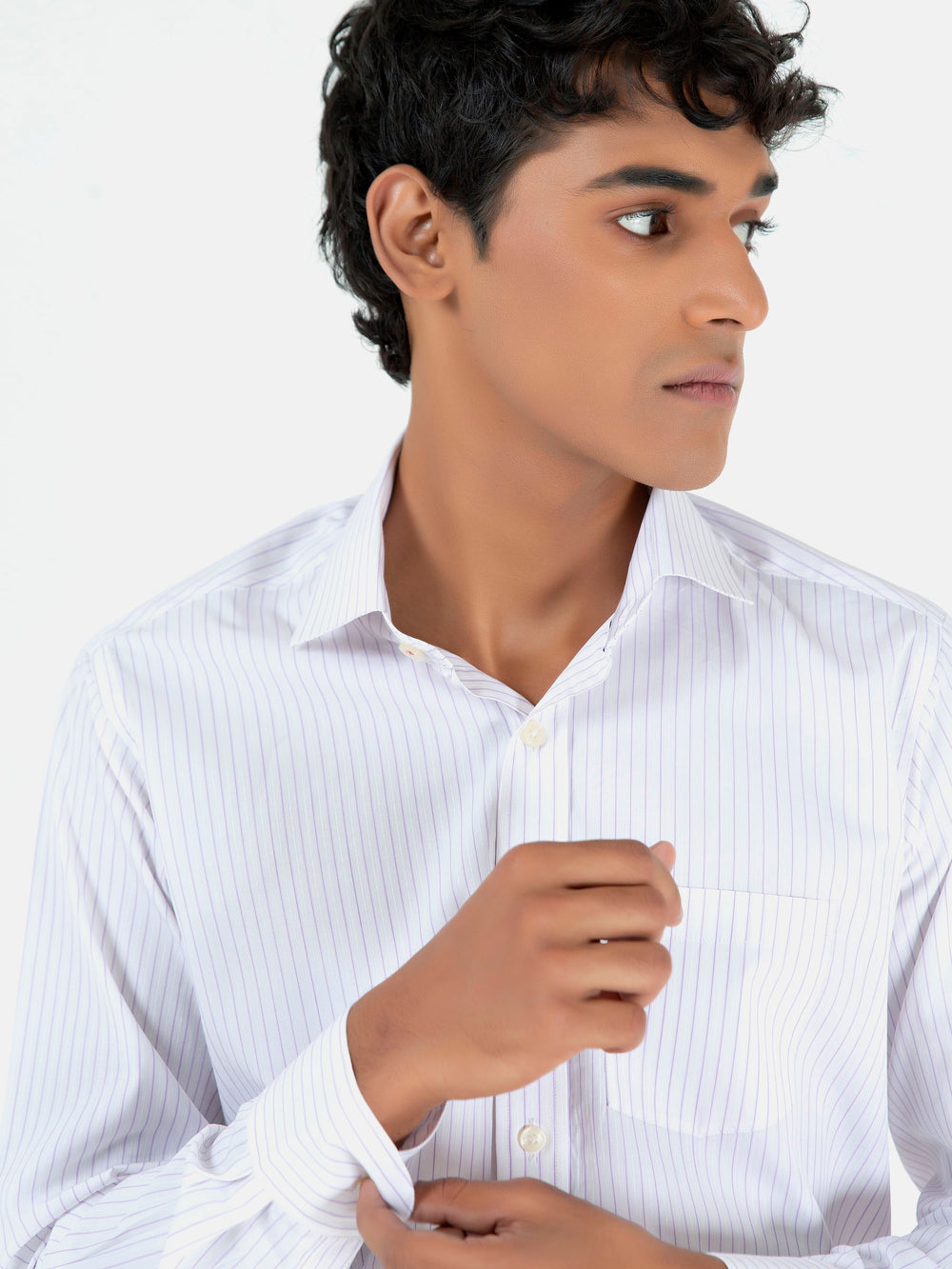 White & purple striped formal shirt brumano pakistan